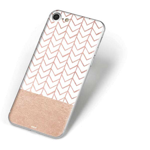 Rose Gold Herringbone iPhone 8 Skin