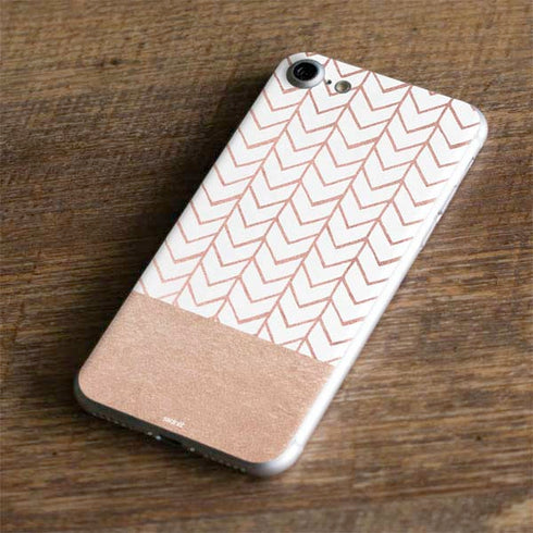 Rose Gold Herringbone iPhone 8 Skin