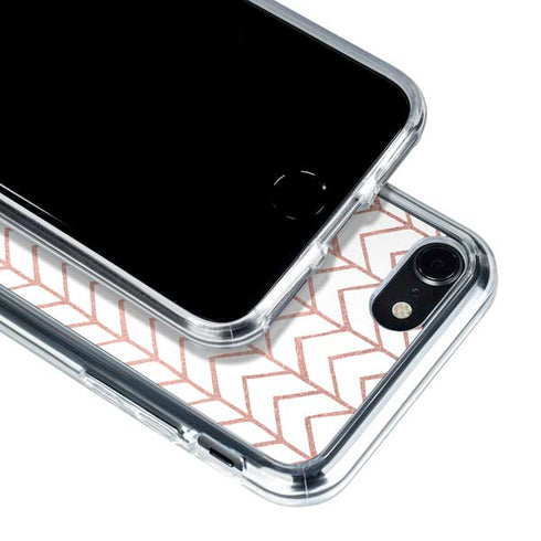 Rose Gold Herringbone iPhone SE (2nd & 3rd Gen) Clear Case