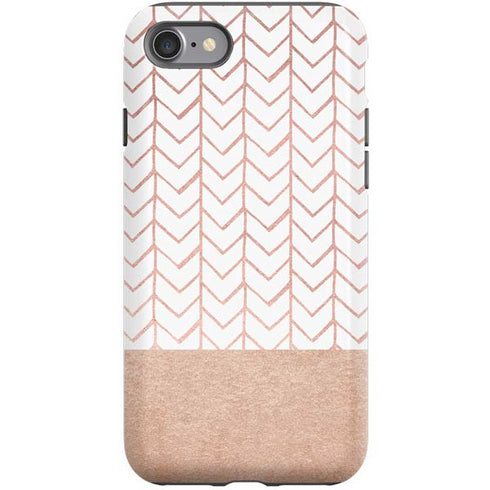 Rose Gold Herringbone iPhone SE (2nd & 3rd Gen) Pro Case