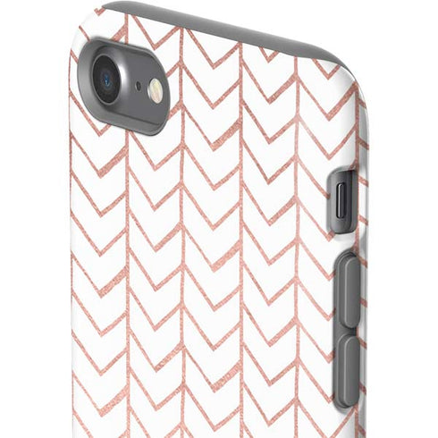 Rose Gold Herringbone iPhone SE (2nd & 3rd Gen) Pro Case