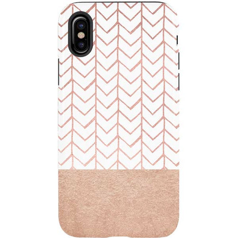 Rose Gold Herringbone iPhone X Pro Case