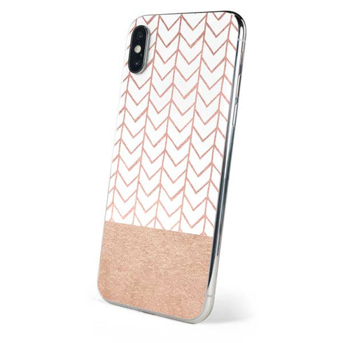 Rose Gold Herringbone iPhone XS Max Skin
