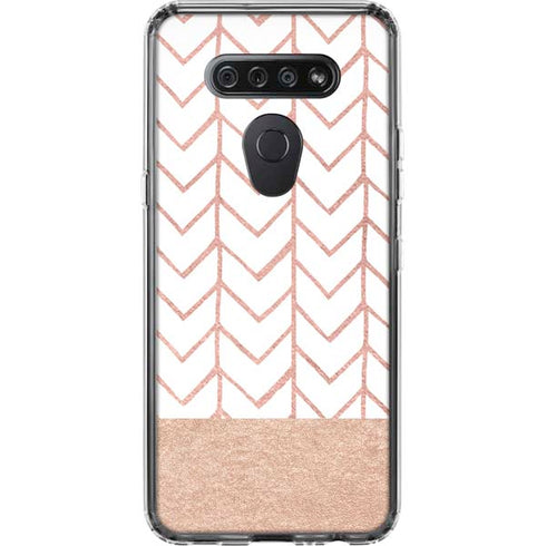 Rose Gold Herringbone LG K51/Q51 Clear Case