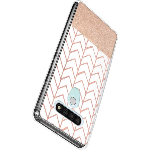 Rose Gold Herringbone LG Stylo 6 Clear Case