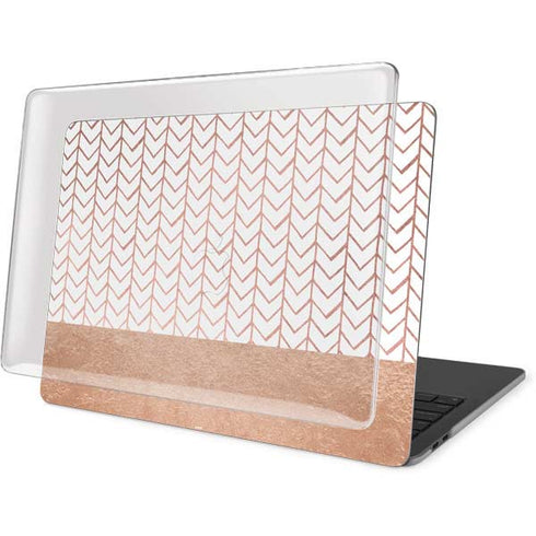 Rose Gold Herringbone MacBook Pro 13in (2020) Case plus Skin