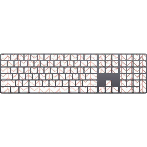 Rose Gold Herringbone Magic Keyboard with Numeric Keypad Skin