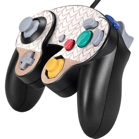 Rose Gold Herringbone Nintendo GameCube Controller Skin