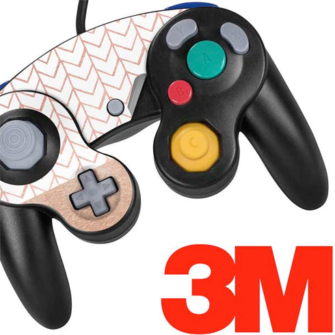 Rose Gold Herringbone Nintendo GameCube Controller Skin