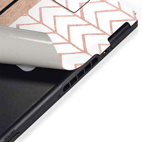 Rose Gold Herringbone Nintendo Switch Bundle Skin