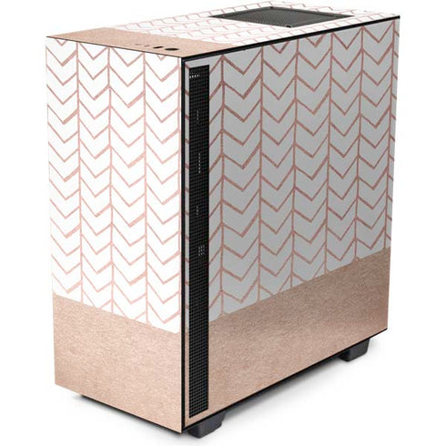 Rose Gold Herringbone NZXT H510 Compact ATX Mid-Tower Case Skin