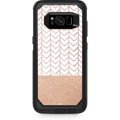 Rose Gold Herringbone Otterbox Commuter Galaxy Skin