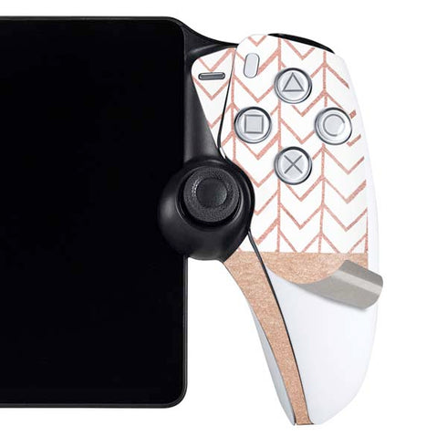 Rose Gold Herringbone PlayStation Portal Remote Player Skin