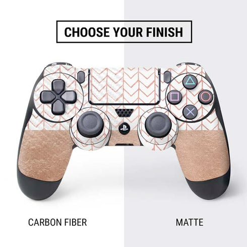 Rose Gold Herringbone PS4 Controller Skin