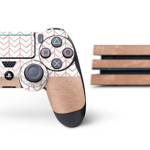 Rose Gold Herringbone PS4 Pro Bundle Skin
