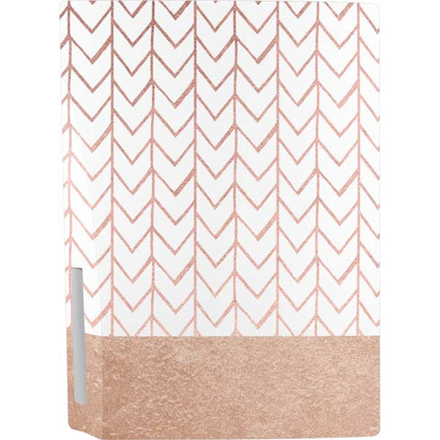 Rose Gold Herringbone PS5 Console Skin