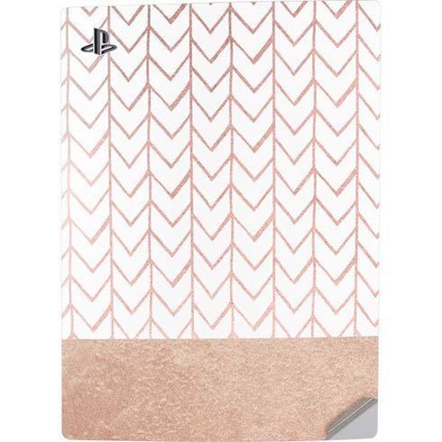 Rose Gold Herringbone PS5 Digital Edition Console Skin