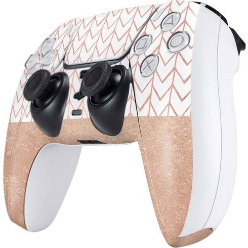 Rose Gold Herringbone PS5 Controller Skin