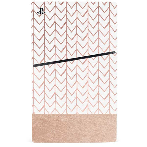 Rose Gold Herringbone PS5 Slim Disk Bundle Skin