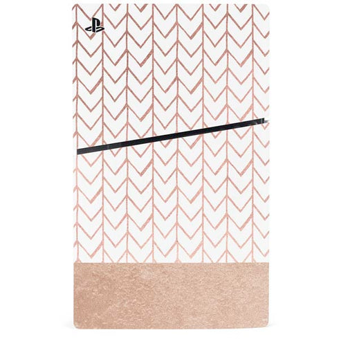 Rose Gold Herringbone PS5 Slim Digital Edition Bundle Skin