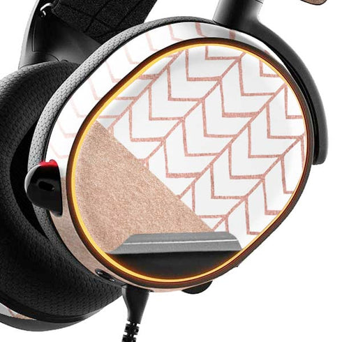 Rose Gold Herringbone SteelSeries Arctis 3 Skin