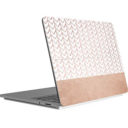 Rose Gold Herringbone Surface Laptop Studio Skin
