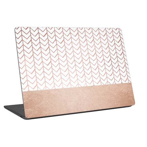 Rose Gold Herringbone Universal Laptop 15in (12.2 x 8.8in) Skin