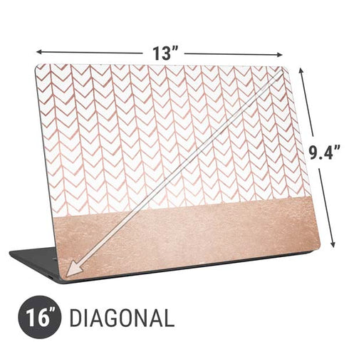 Rose Gold Herringbone Universal Laptop 16in (13 x 9.4in) Skin