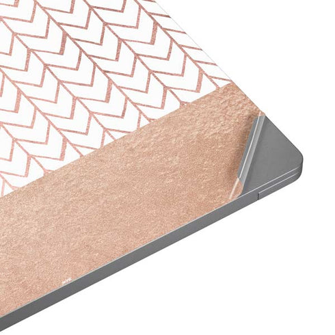 Rose Gold Herringbone Universal Laptop 17in (13.8 x 10in) Skin