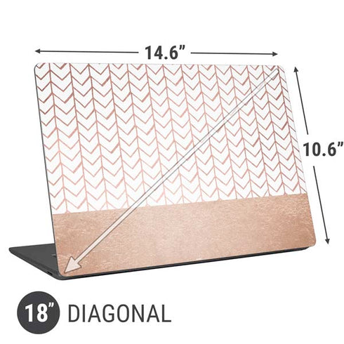 Rose Gold Herringbone Universal Laptop 18in (14.6 x 10.6in) Skin