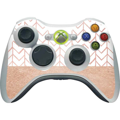 Rose Gold Herringbone Xbox 360 Wireless Controller Skin