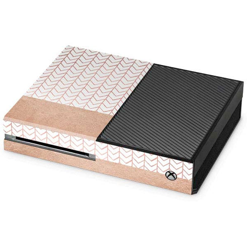 Rose Gold Herringbone Xbox One Console Skin