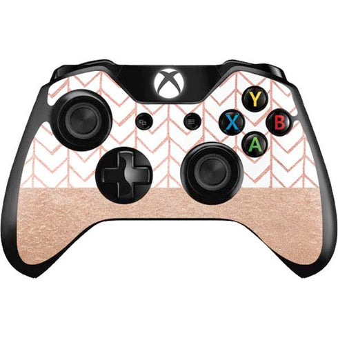 Rose Gold Herringbone Xbox One Controller Skin