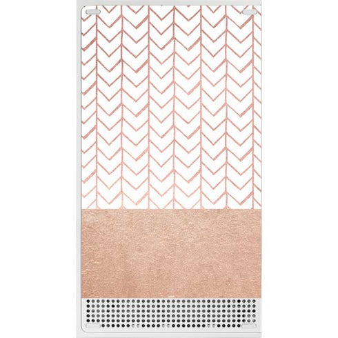 Rose Gold Herringbone Xbox Series S Bundle Skin