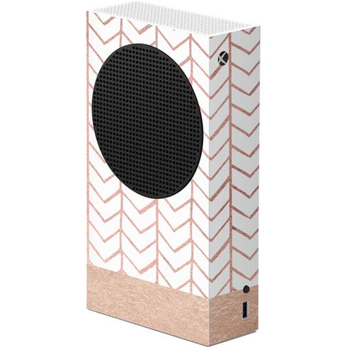 Rose Gold Herringbone Xbox Series S Console Skin