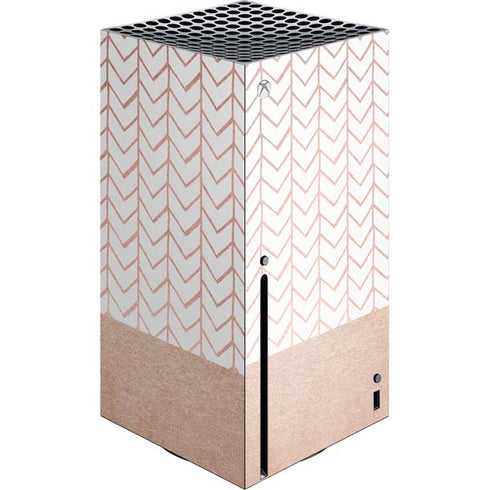 Rose Gold Herringbone Xbox Series X Console Skin