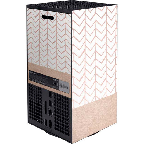 Rose Gold Herringbone Xbox Series X Console Skin