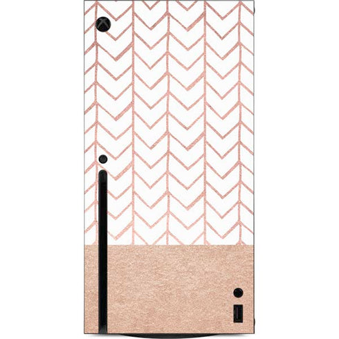 Rose Gold Herringbone Xbox Series X Console Skin