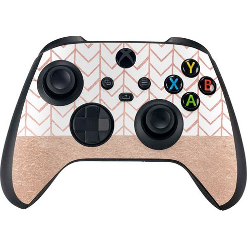 Rose Gold Herringbone Xbox Series X Controller Skin