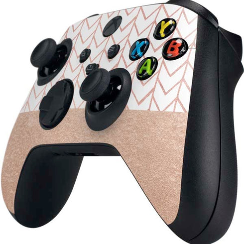 Rose Gold Herringbone Xbox Series X Controller Skin