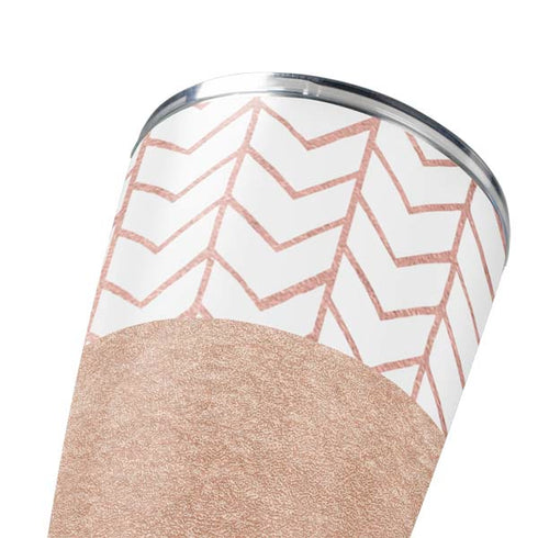 Rose Gold Herringbone Yeti 20oz Tumbler Skin