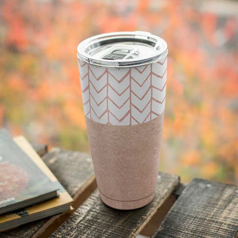 Rose Gold Herringbone Yeti 20oz Tumbler Skin