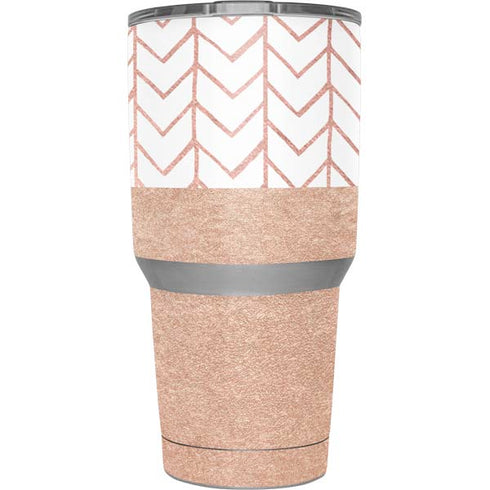 Rose Gold Herringbone Yeti 30oz Rambler Tumbler Skin