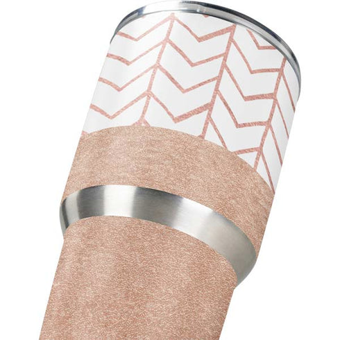 Rose Gold Herringbone Yeti 30oz Rambler Tumbler Skin
