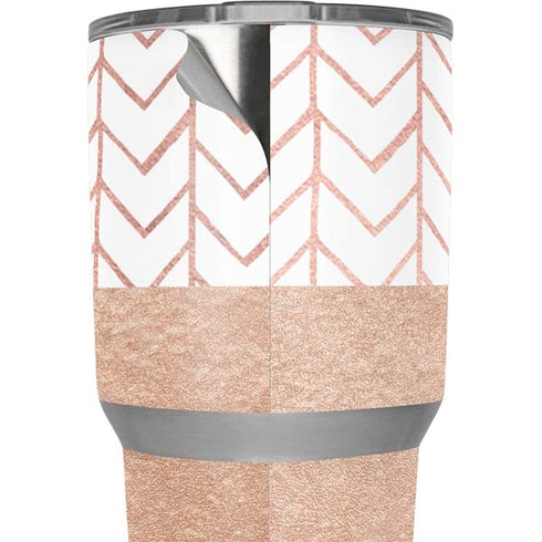 Rose Gold Herringbone Yeti 30oz Rambler Tumbler Skin