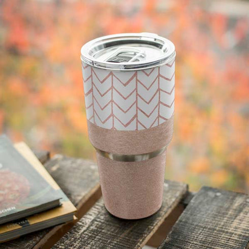 Rose Gold Herringbone Yeti 30oz Rambler Tumbler Skin