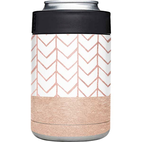 Rose Gold Herringbone Yeti Colster Can Insulator Skin