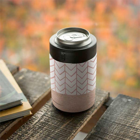 Rose Gold Herringbone Yeti Colster Can Insulator Skin