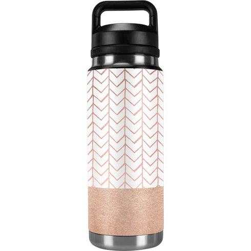 Rose Gold Herringbone YETI Rambler 26oz Bottle Skin