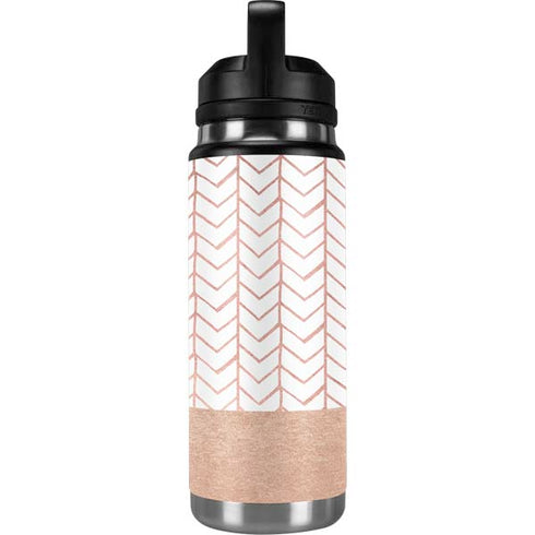 Rose Gold Herringbone YETI Rambler 26oz Bottle Skin